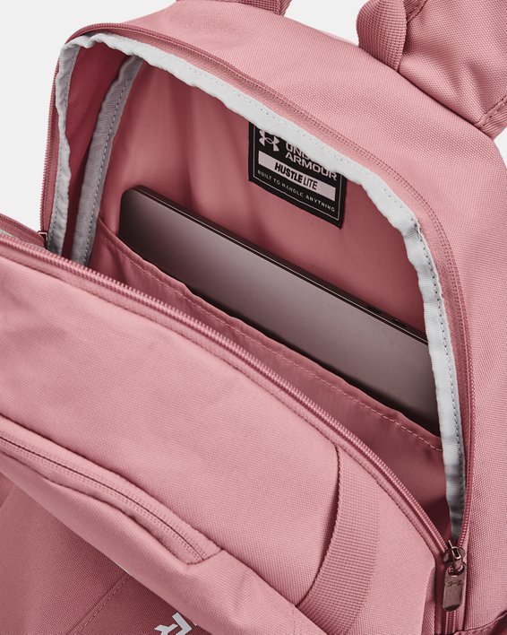 UA Hustle Lite Backpack in Pink image number 3
